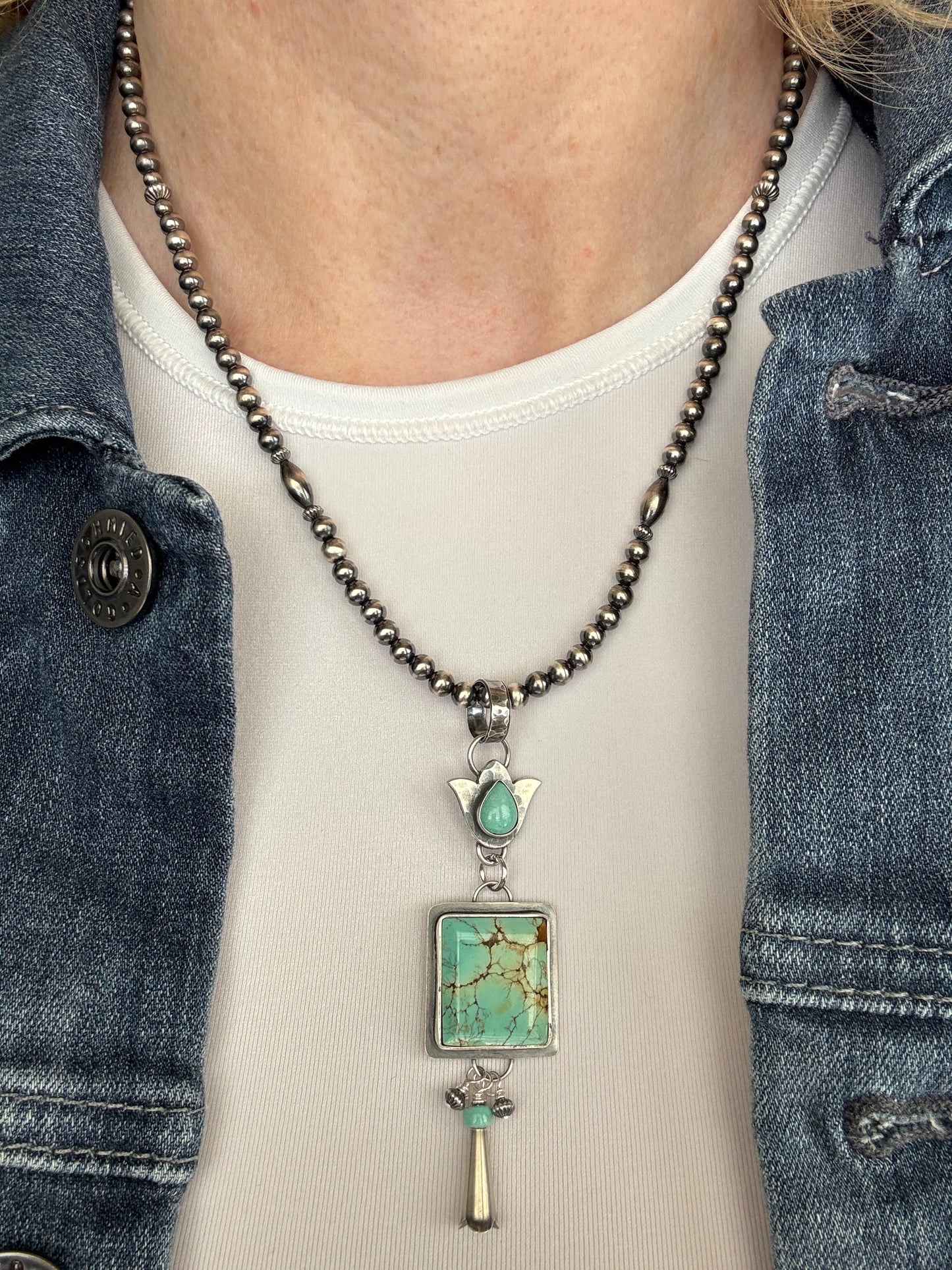 Treasure Mountain Turquoise sterling pendant only