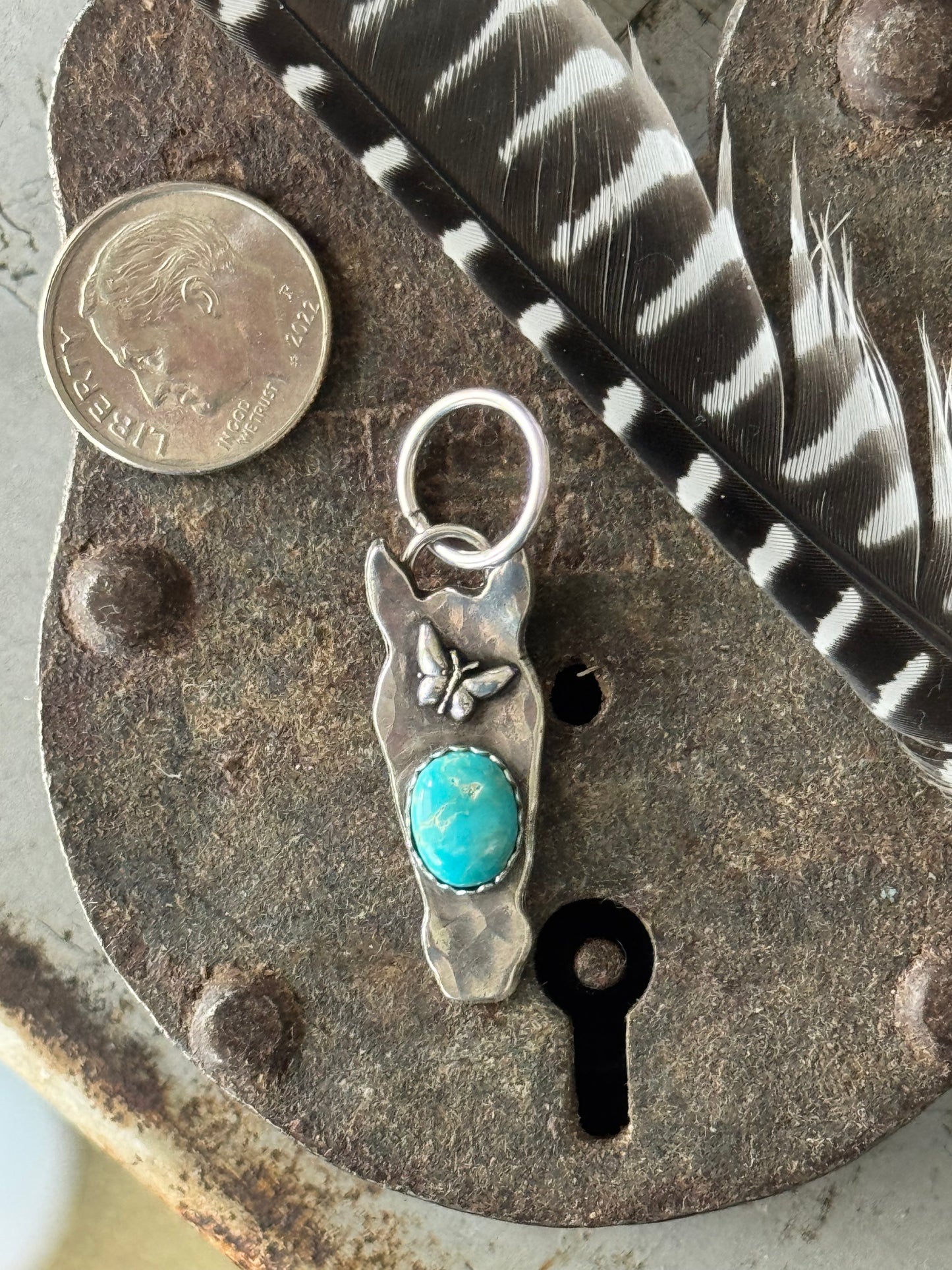 Horse Sterling pendant with Lone Mountain Turquoise