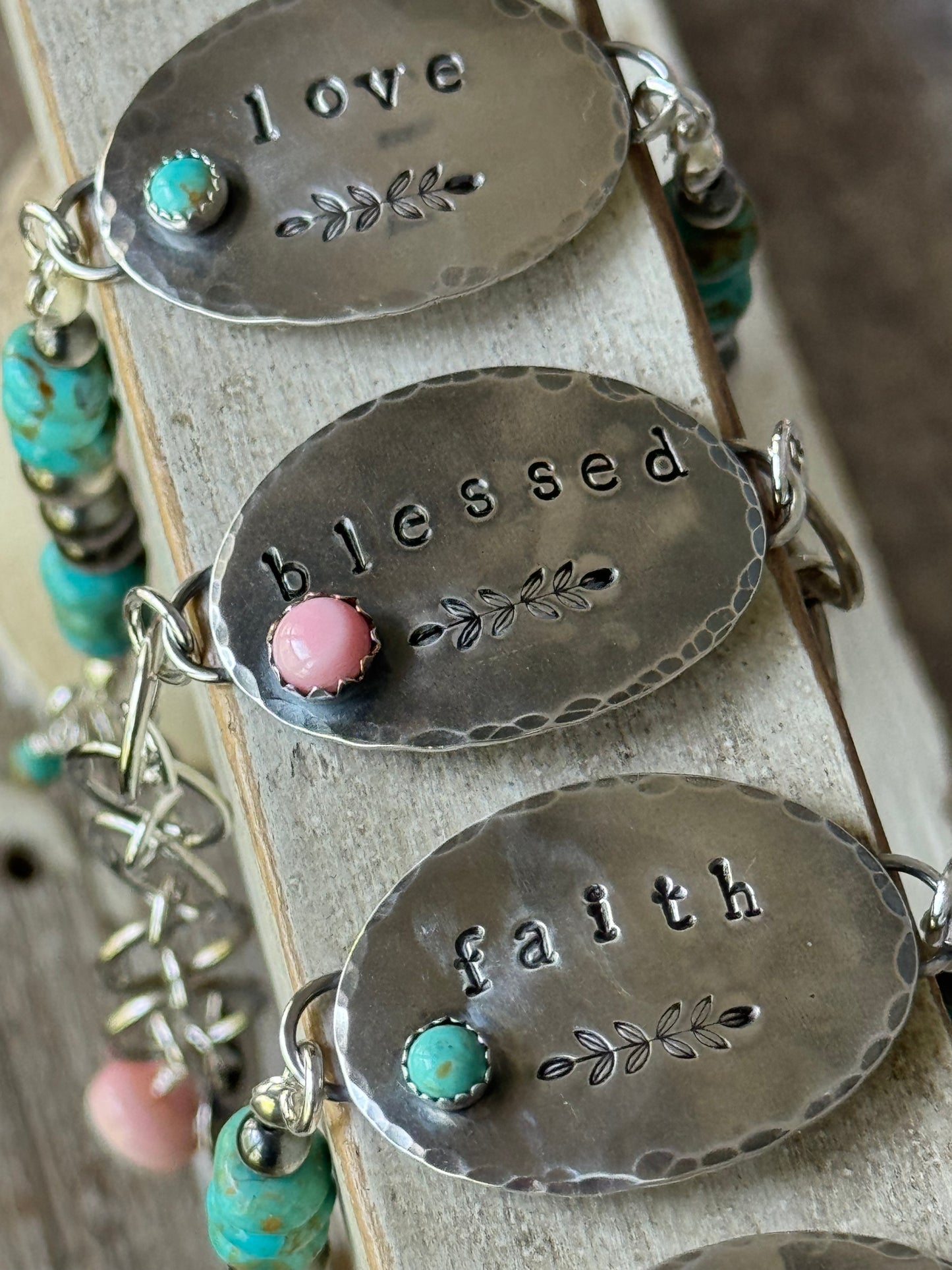 Blessed sterling and Queen Conch adjustable bracelet