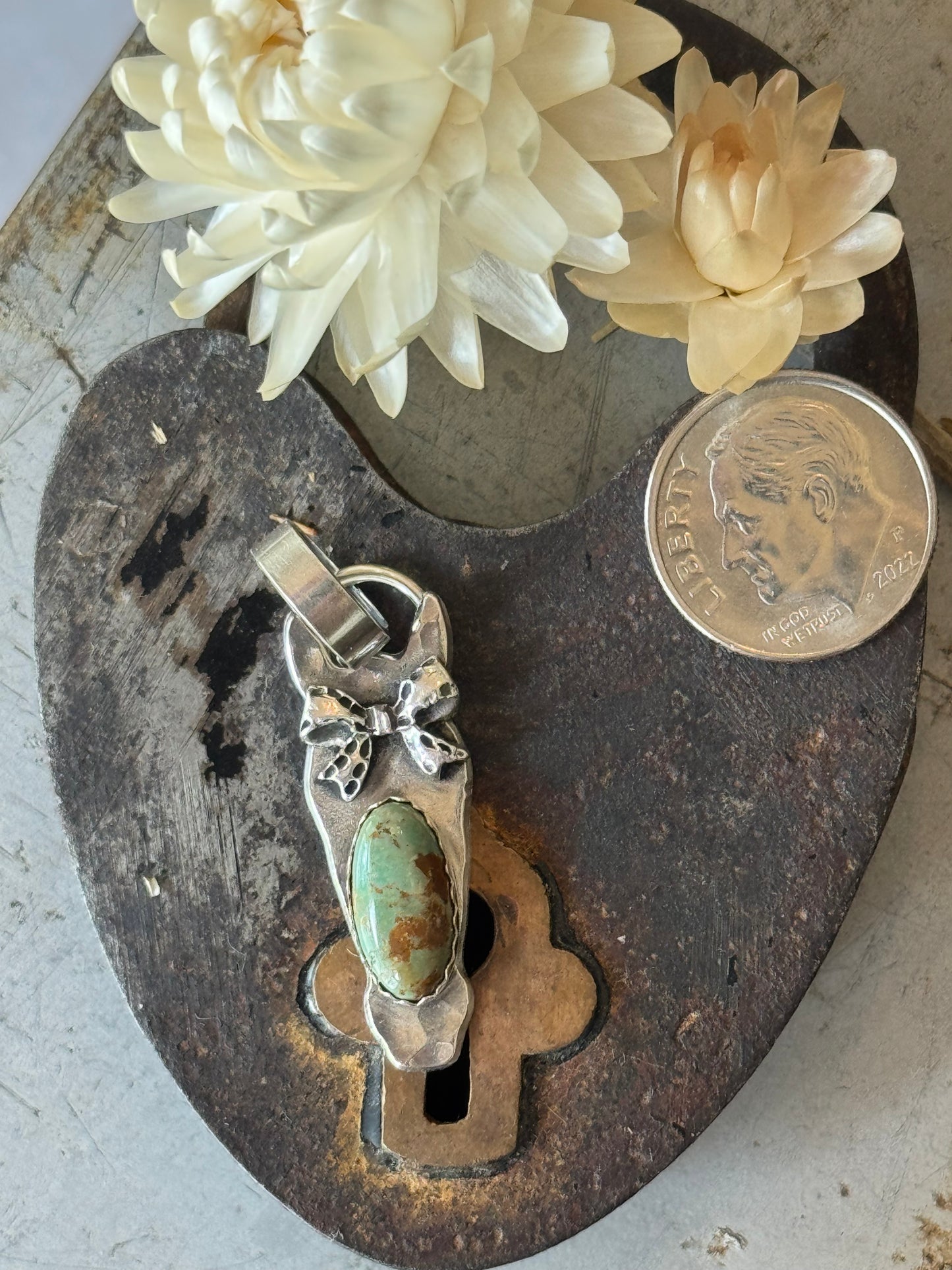Horse Sterling pendant with Kingman Turquoise