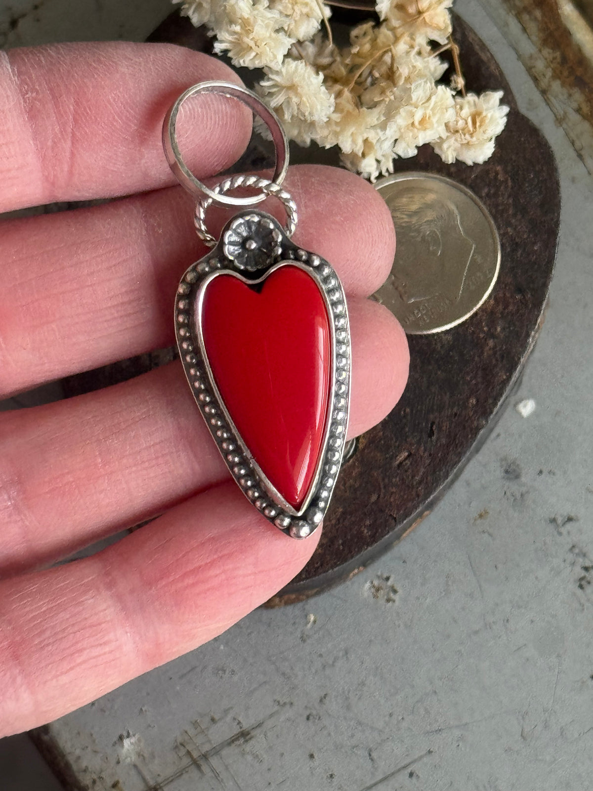 Rosarita sterling heart pendant