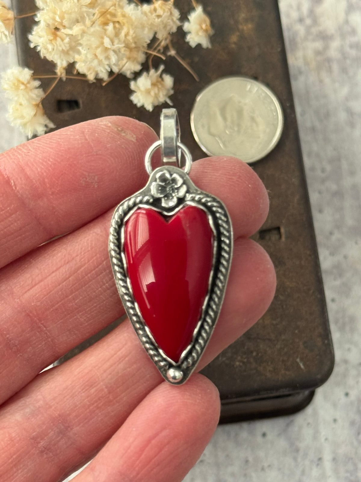 Rosarita sterling heart pendant