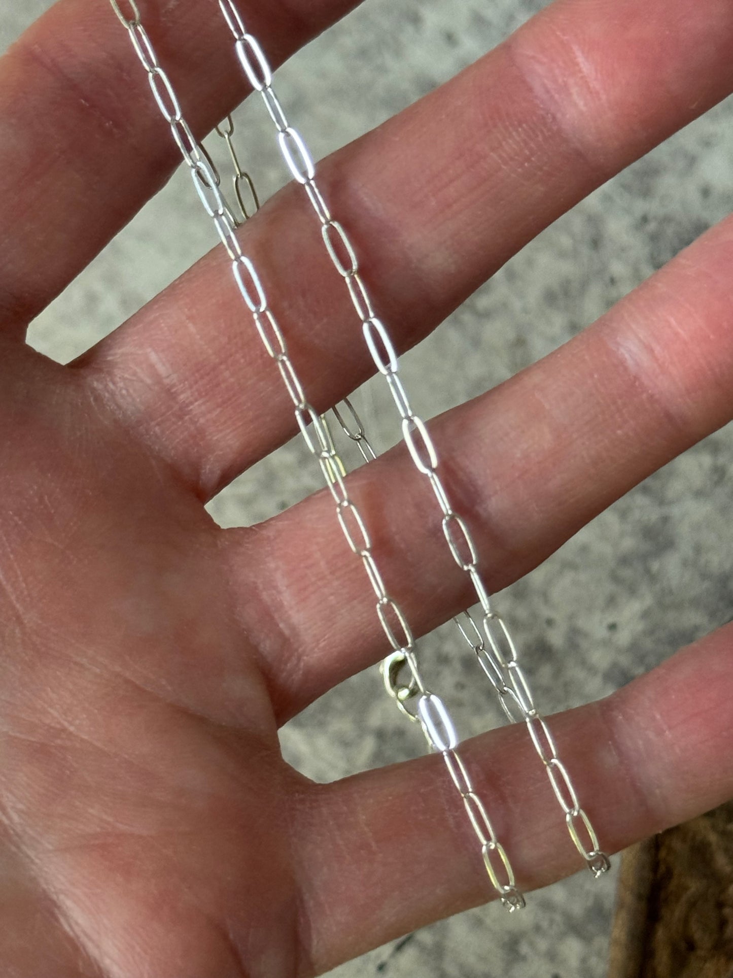 Sterling Silver paperclip chain