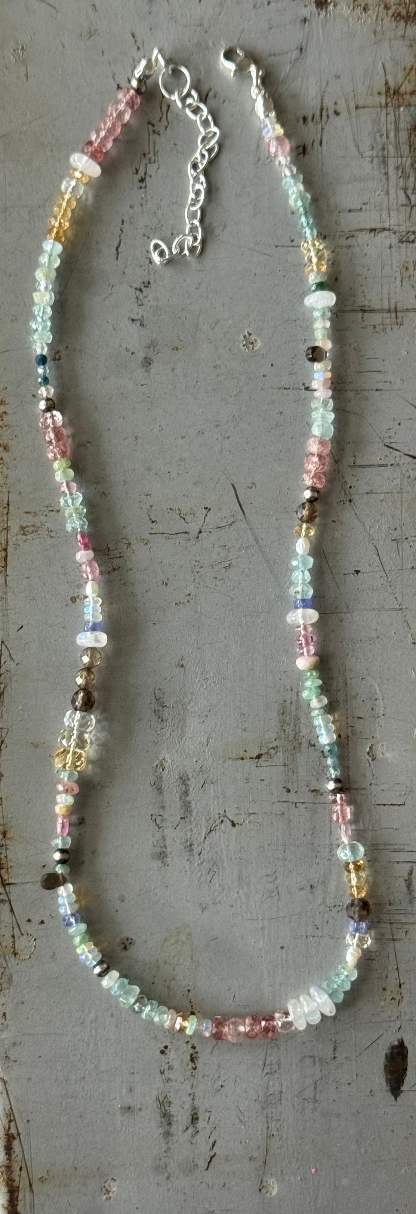 *Made to Order* Multi Gemstone sterling necklace