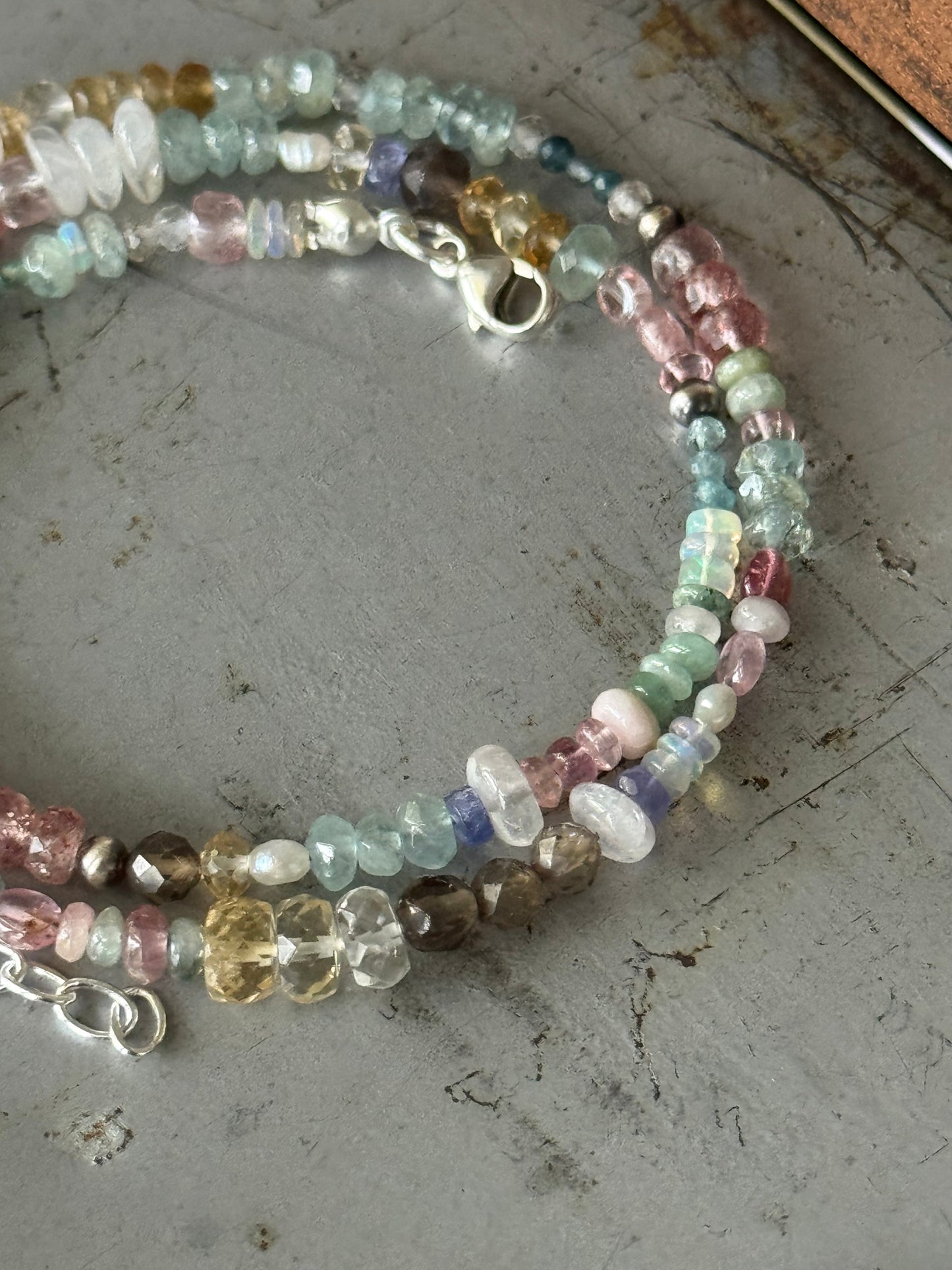*Made to Order* Multi Gemstone sterling necklace