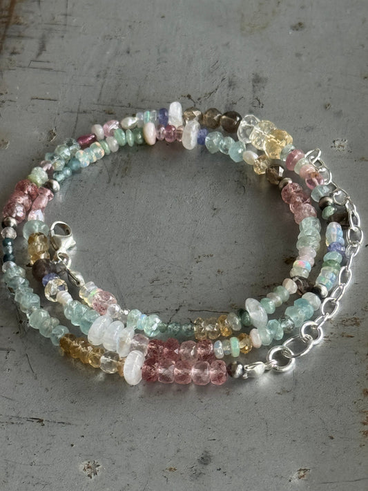*Made to Order* Multi Gemstone sterling necklace