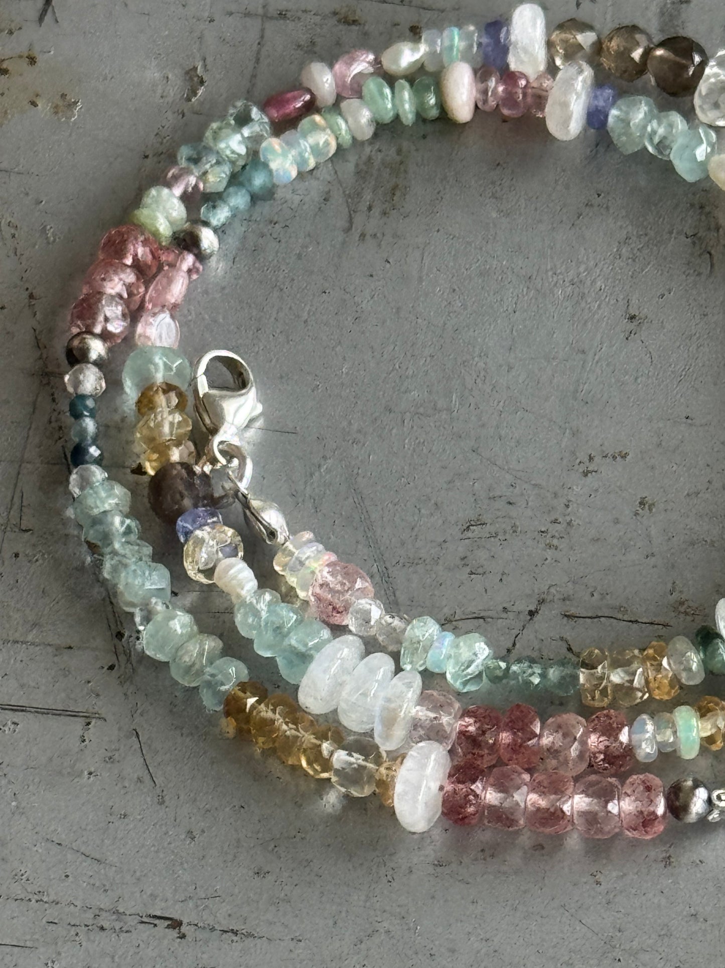 *Made to Order* Multi Gemstone sterling necklace
