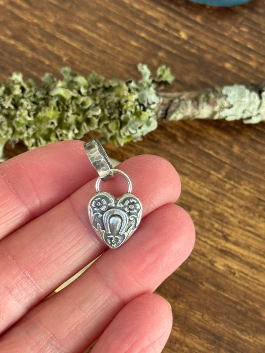 *Made to Order* Sterling Horse shoe heart  pendant