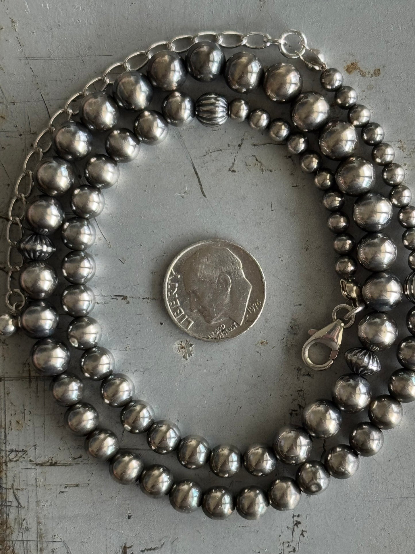 18" + 3" extender Sterling Desert Pearl *necklace only*