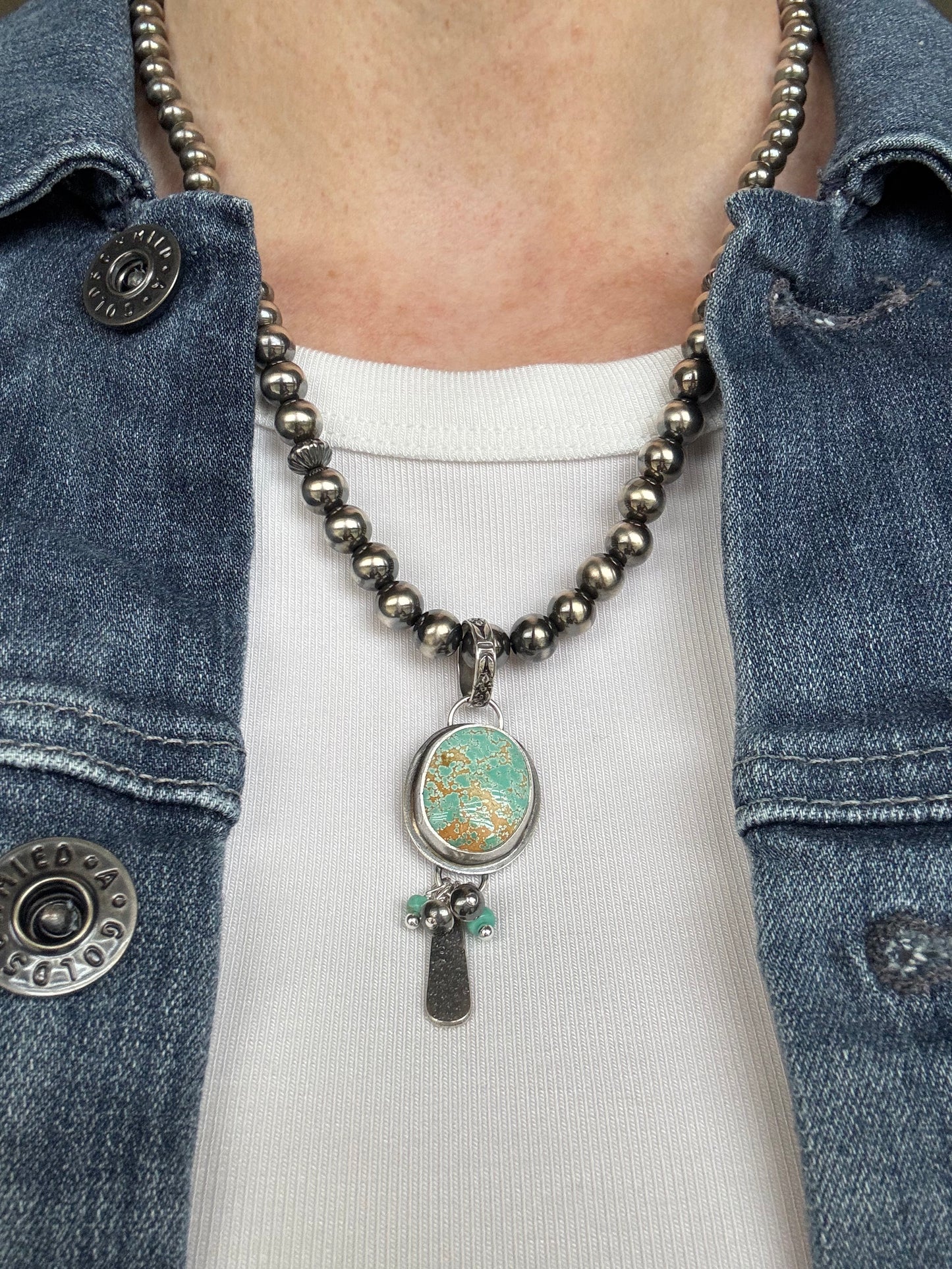 18" + 3" extender Sterling Desert Pearl *necklace only*