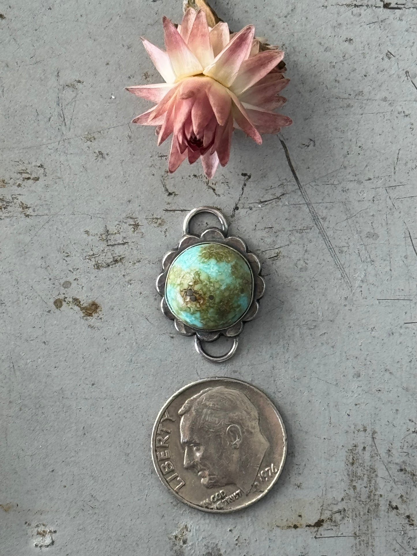 Sterling Silver Sonoran Gold Turquoise connector