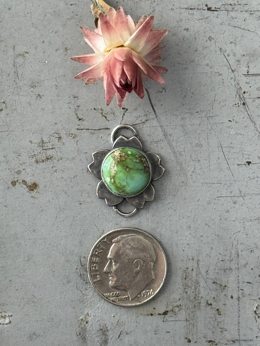 Sterling Silver Sonoran Gold Turquoise connector