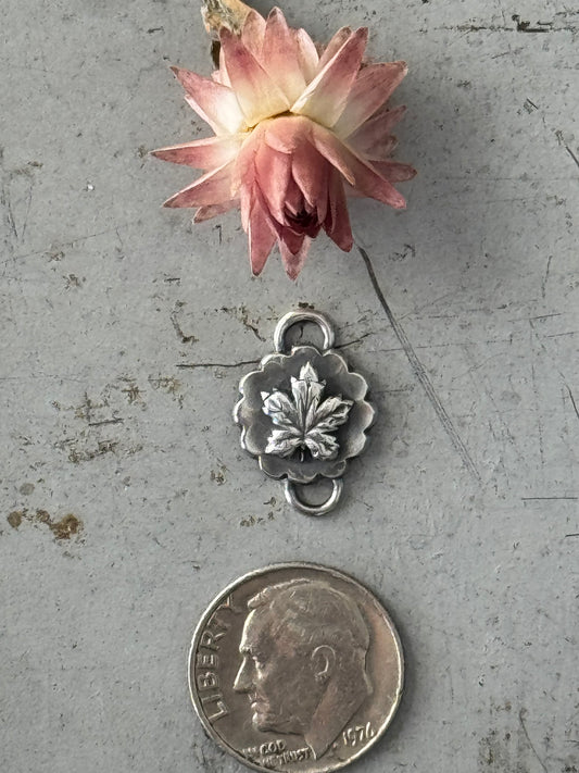 Sterling Silver Chunky Leaf Connector