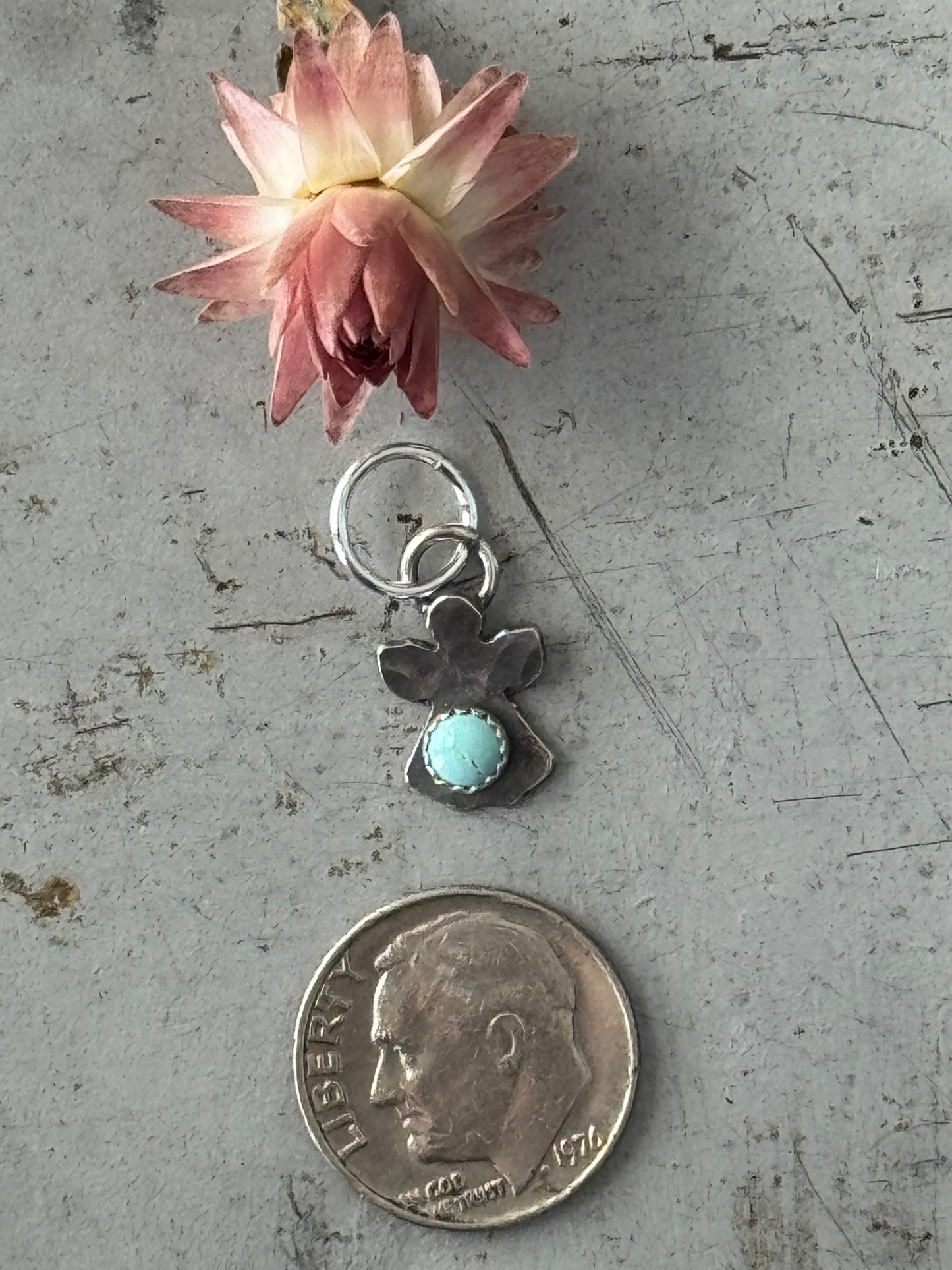 Sterling Silver Lone Mountain Turquoise Angel component