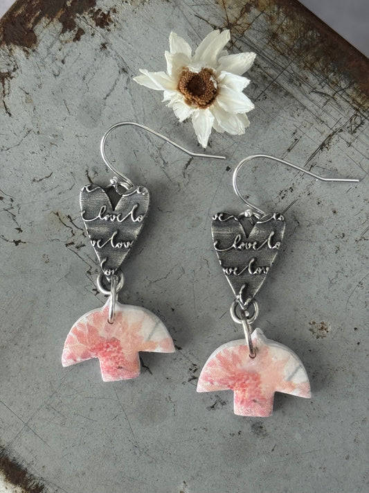 Love spring flower earrings