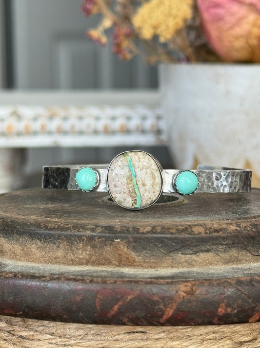 Stone Mountain Turquoise sterling cuff