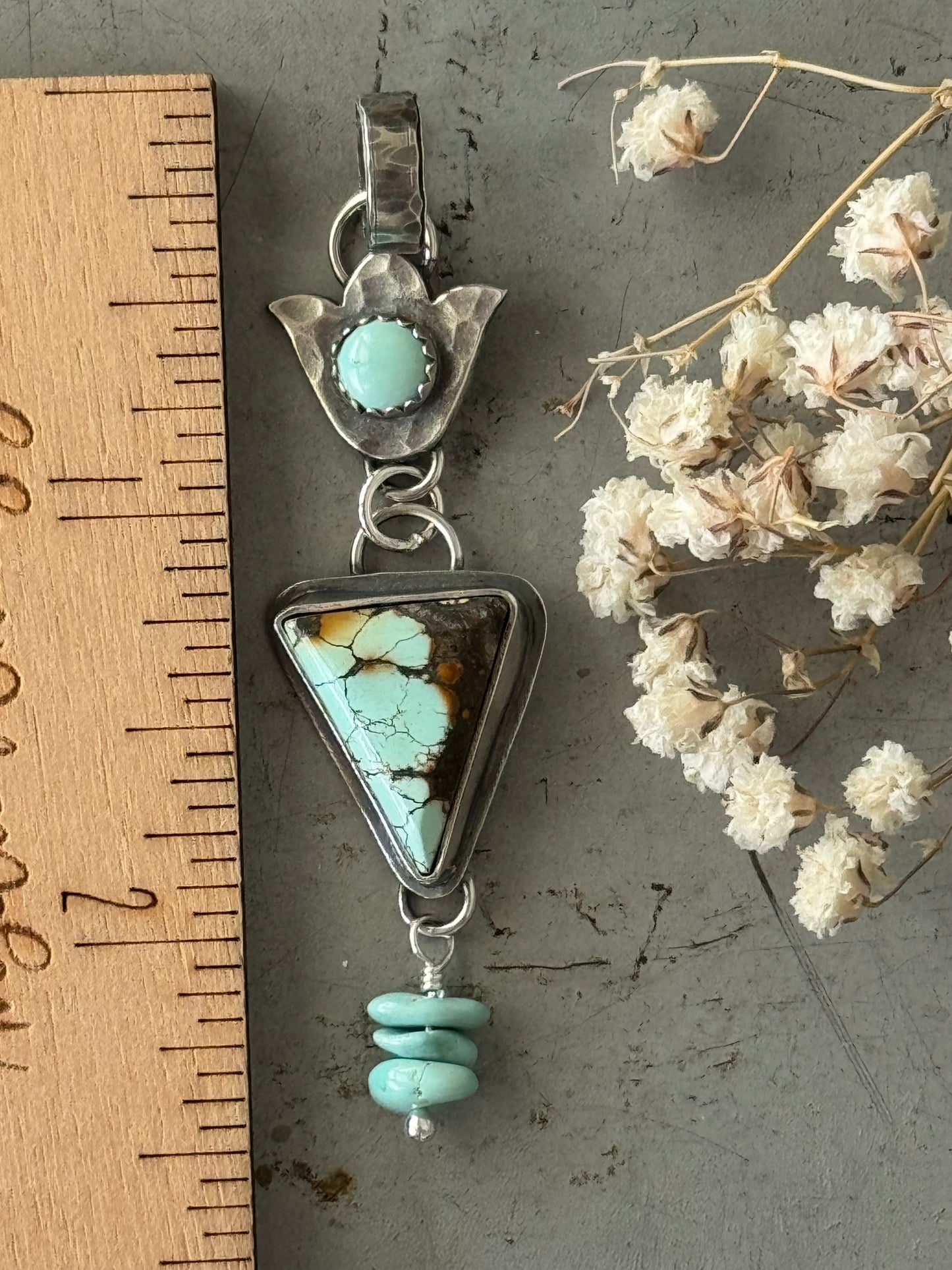 Treasure Mountain Turquoise sterling pendant