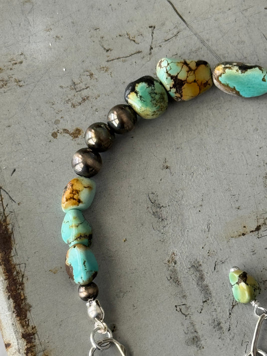 Treasure Mountain Turquoise sterling flower Bracelet