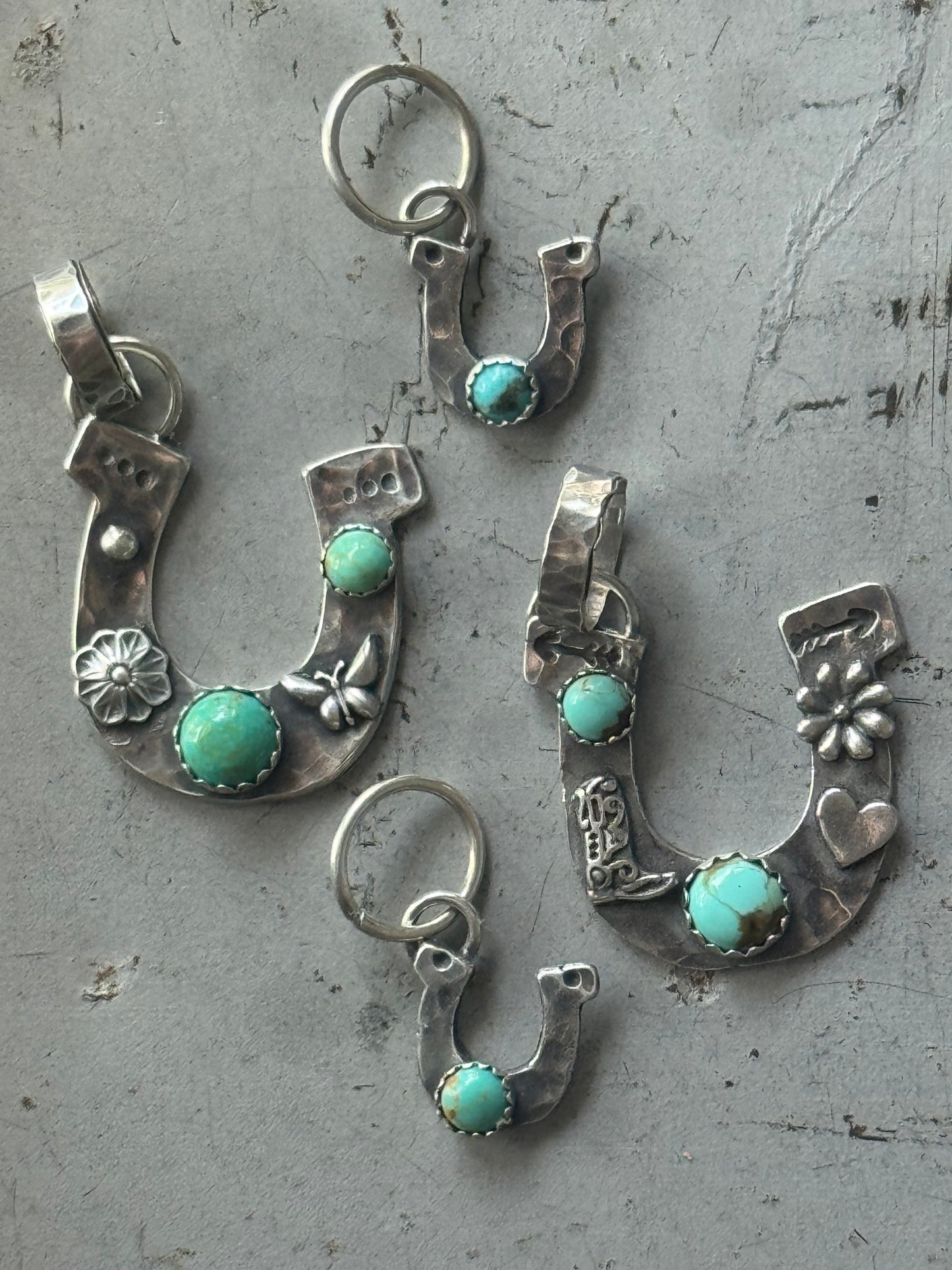 Kingman Turquoise Sterling Horseshoe pendant