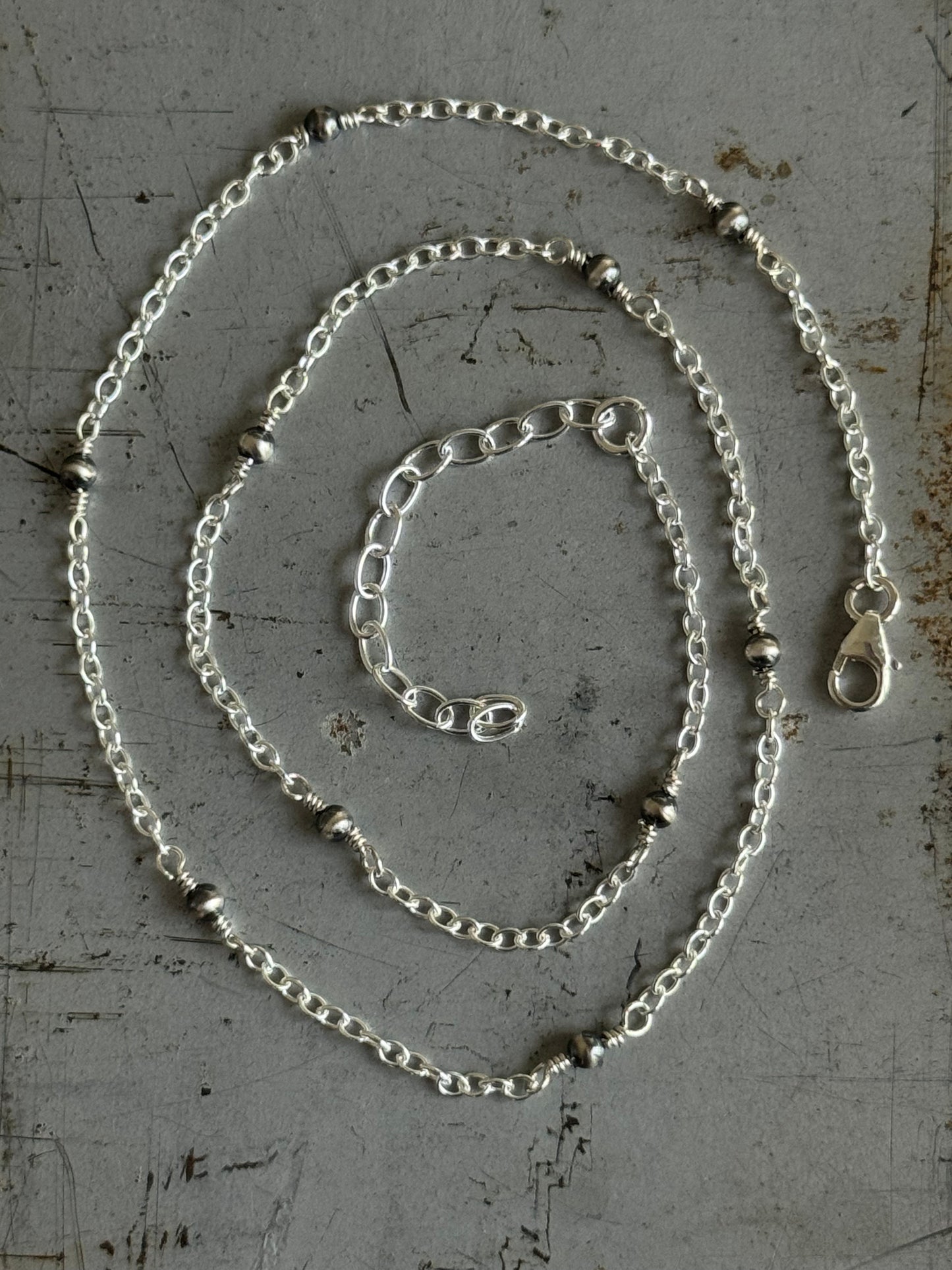 Made to Order Dainty Sterling hand wired Desert Pearl necklace only (pendant sold separately)