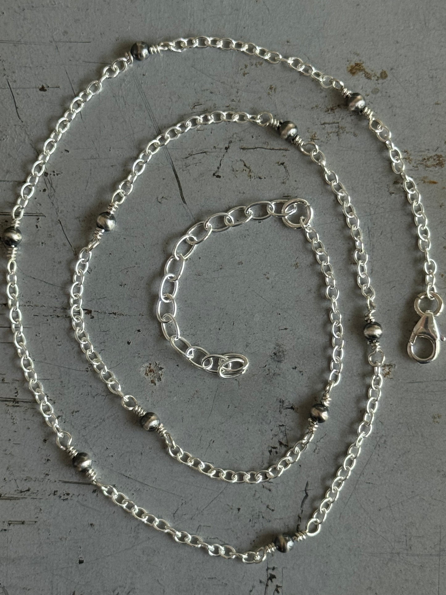 Made to Order Dainty Sterling hand wired Desert Pearl necklace only (pendant sold separately)
