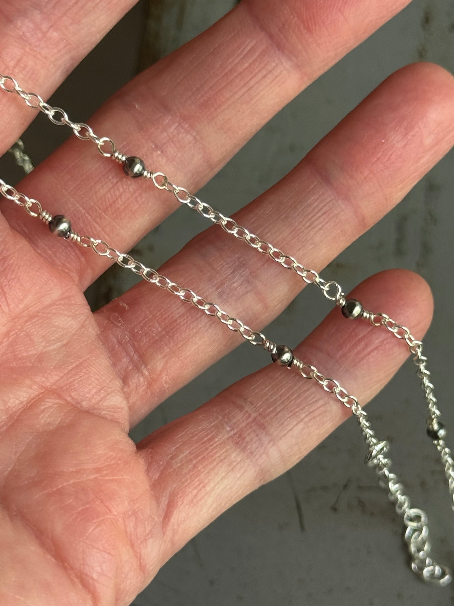 Made to Order Dainty Sterling hand wired Desert Pearl necklace only (pendant sold separately)