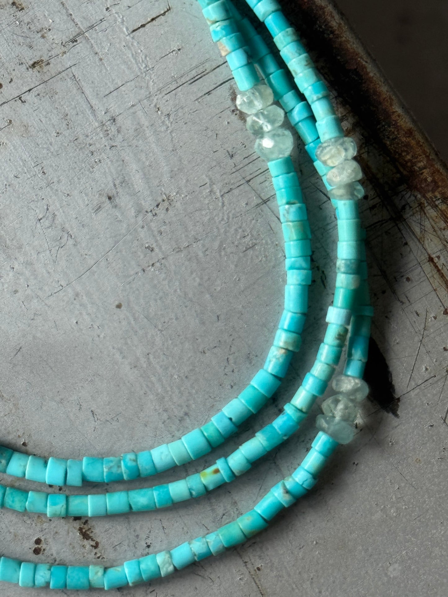 Kingman Turquoise + Gemstone sterling necklace