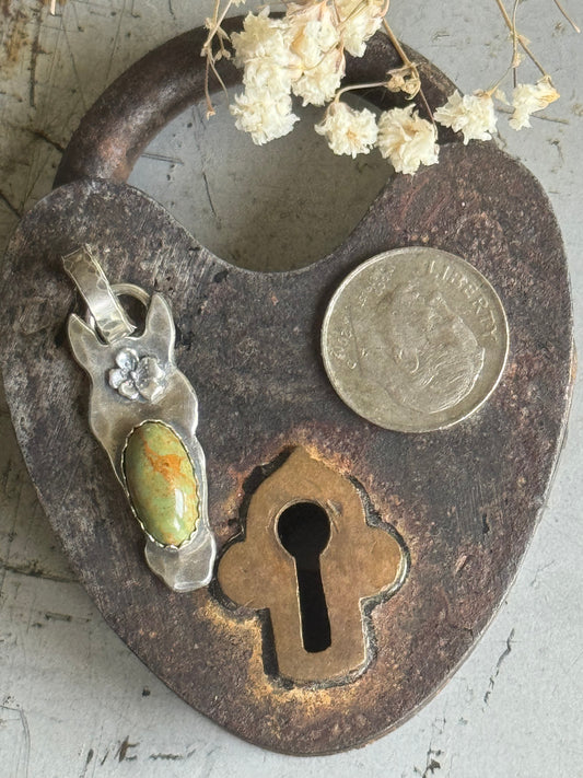 Reserved for Darlene Kingman Turquoise sterling horse pendant